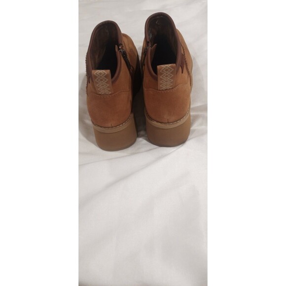 Women's Tan Suede Platform Ankle Boot - Picture 8 of 14